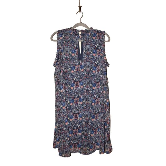 SPEECHLESS NEW $79 Floral Ruffle Trim High Neck Keyhole‎ Shift Dress 1X - Picture 1 of 5
